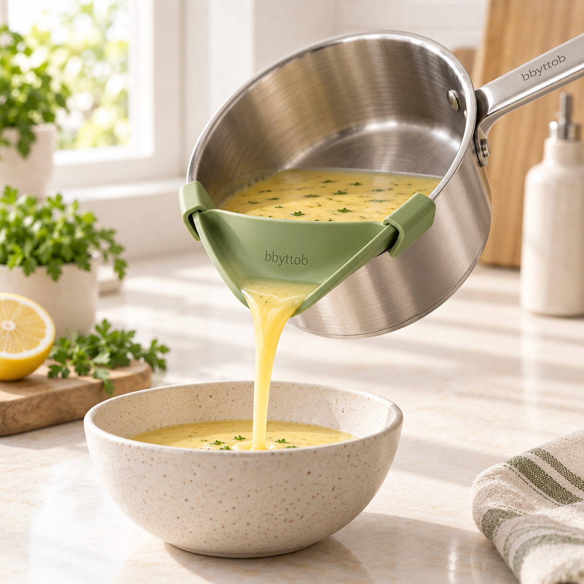 BBYTTOB PourHalo® Precision Pan Pouring Collar