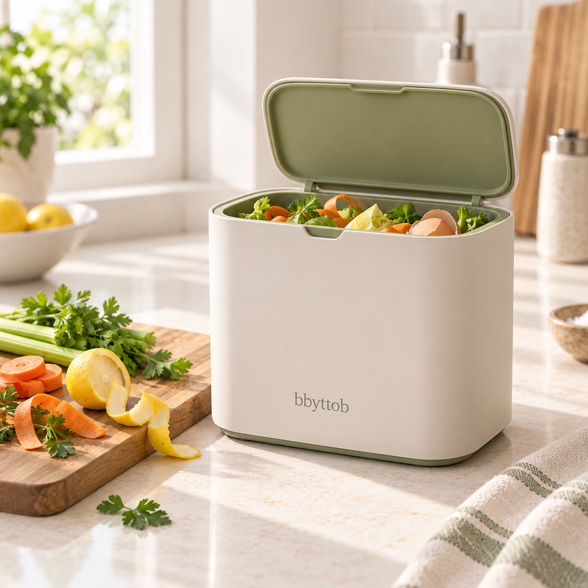 BBYTTOB ScrapDock® Countertop Prep Scrap Bin