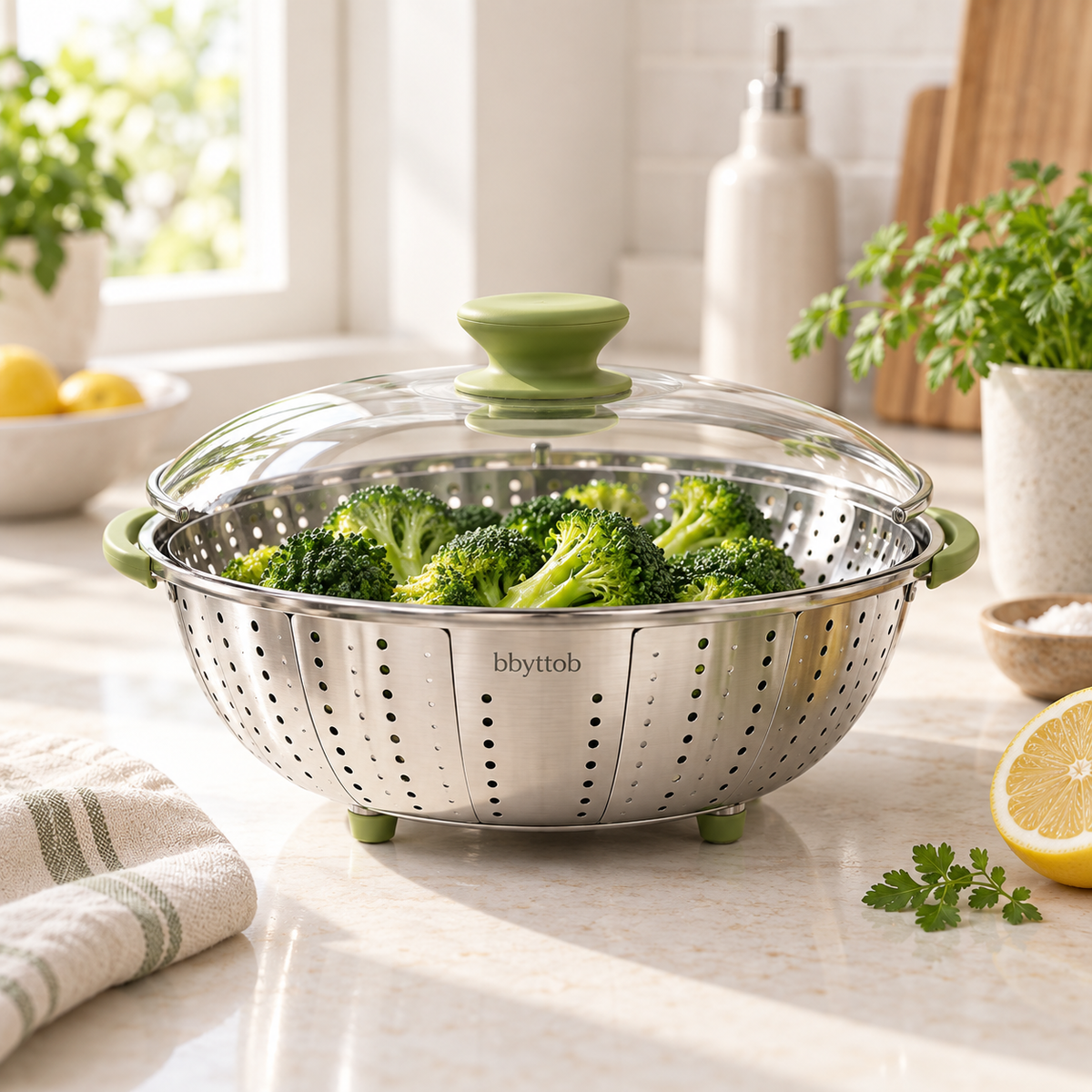 BBYTTOB SteamArc® Foldable Steamer Basket